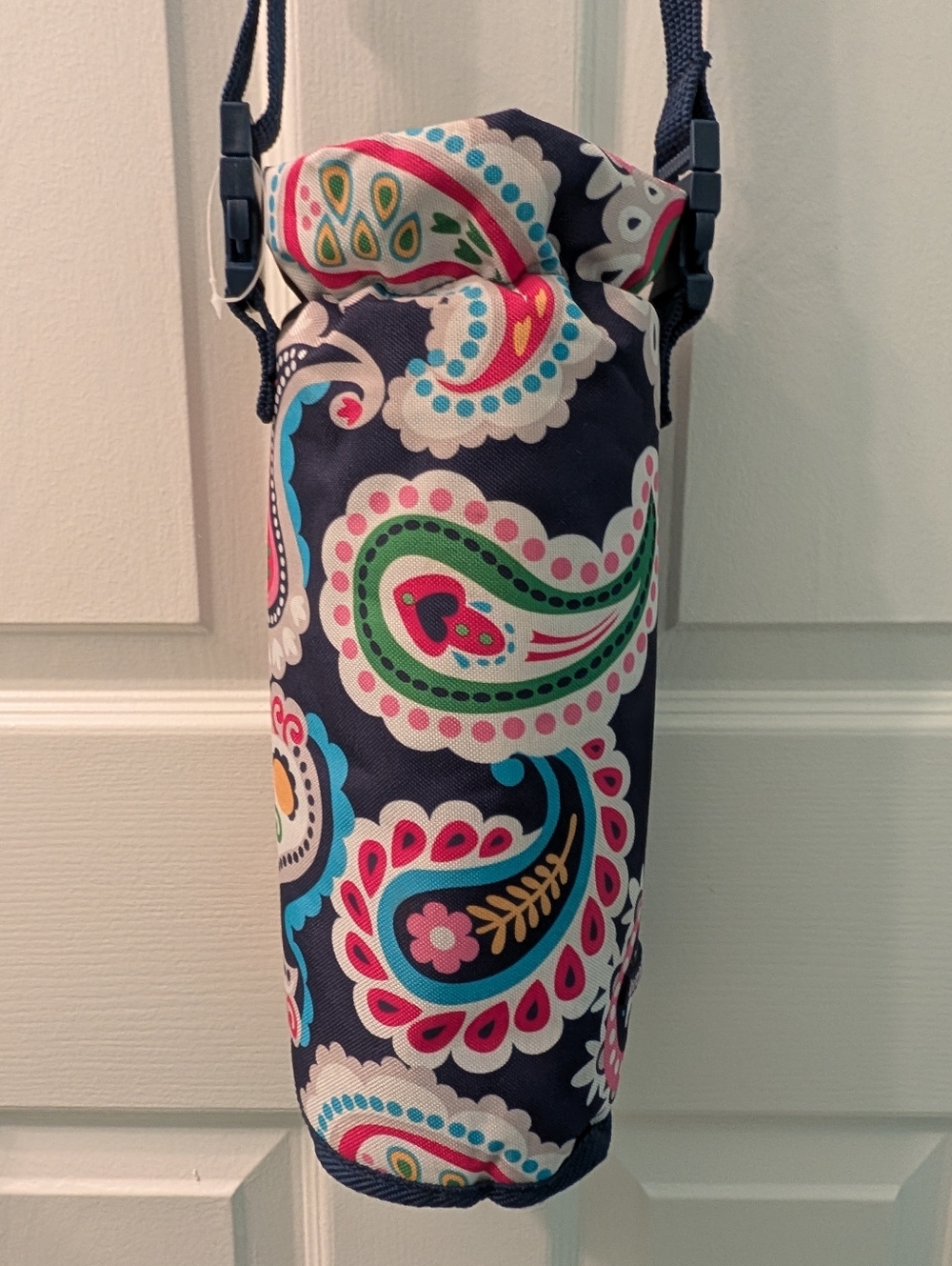 Buckhead Betties Paisley Printed Bottle Carrier - Navy with Bright Accents